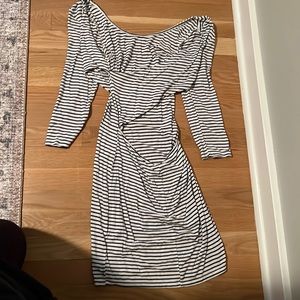 Open back cross body dress